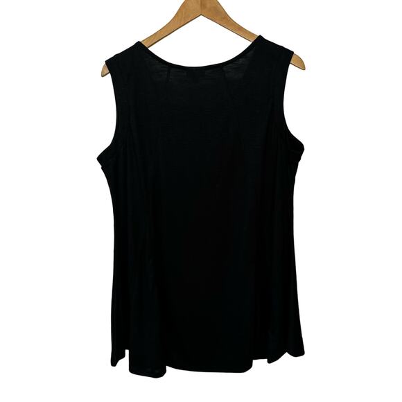 Avenue Tank Fit and Flare Top Solid Black Sleeveless Womens Size 20 Career New‎ - Picture 3 of 7